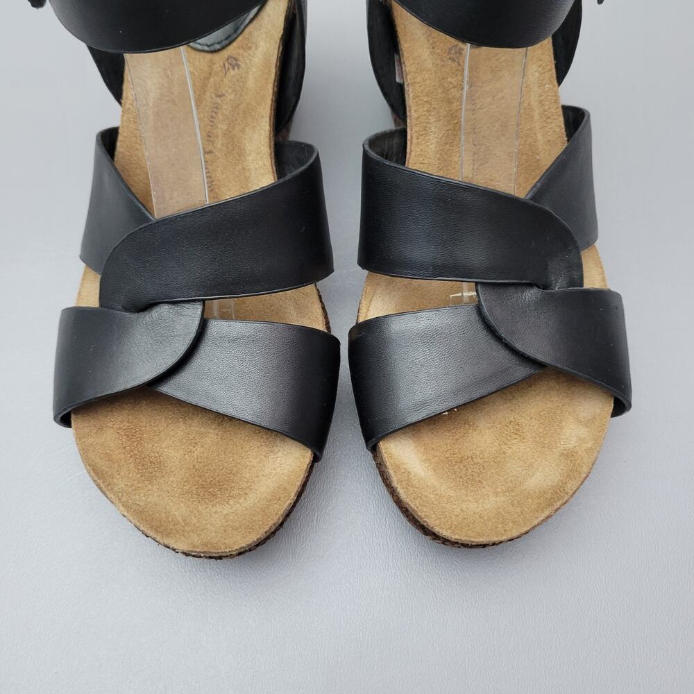 Sofft Casidy Womens Sandal Woven Wedge Wrap Soft Leather Straps Size 9 M Black - Picture 5 of 12